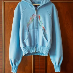 House Of Errors Zip Up Blue Hoodie